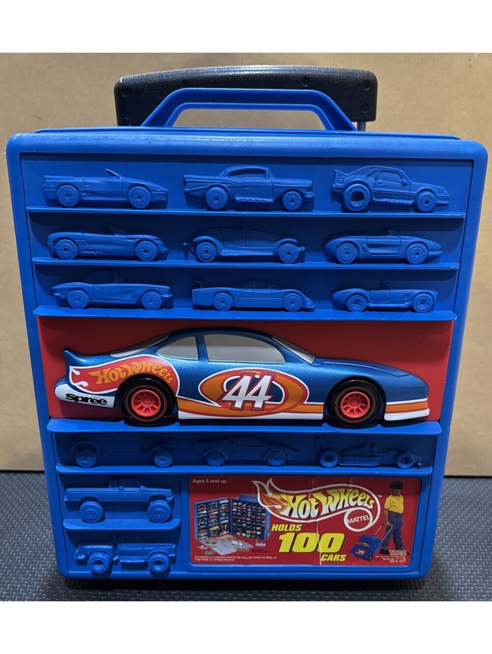 VTG 1997 Hot Wheels 100 Cars Rolling Carrying Case Blue